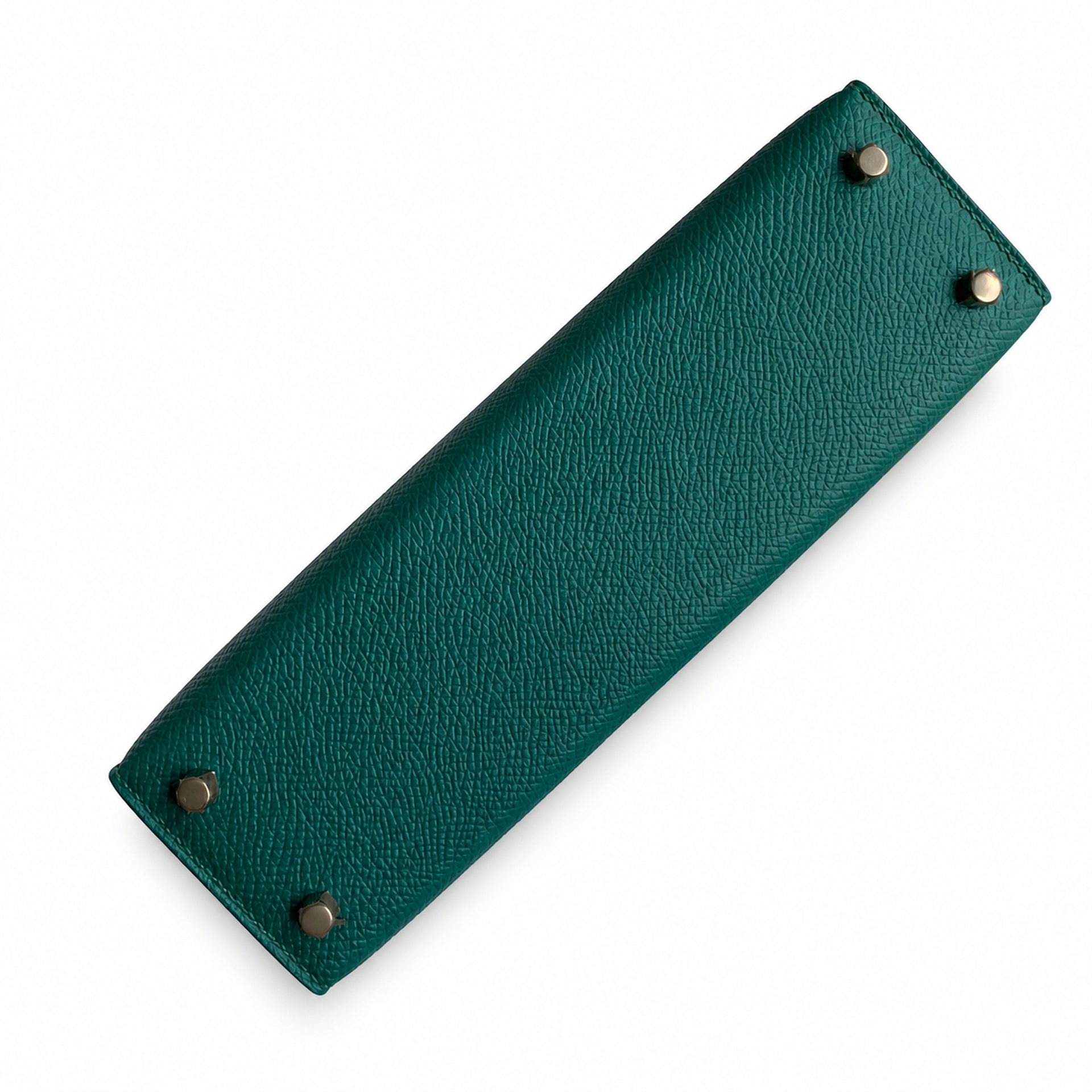 Fully hand-sewn👉Second generation Mini Kelly 19cm imported Epsom leather malachite green silver buckle