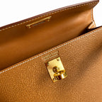 Second generation Mini Kelly 19cm Epsom leather, golden brown, gold buckle