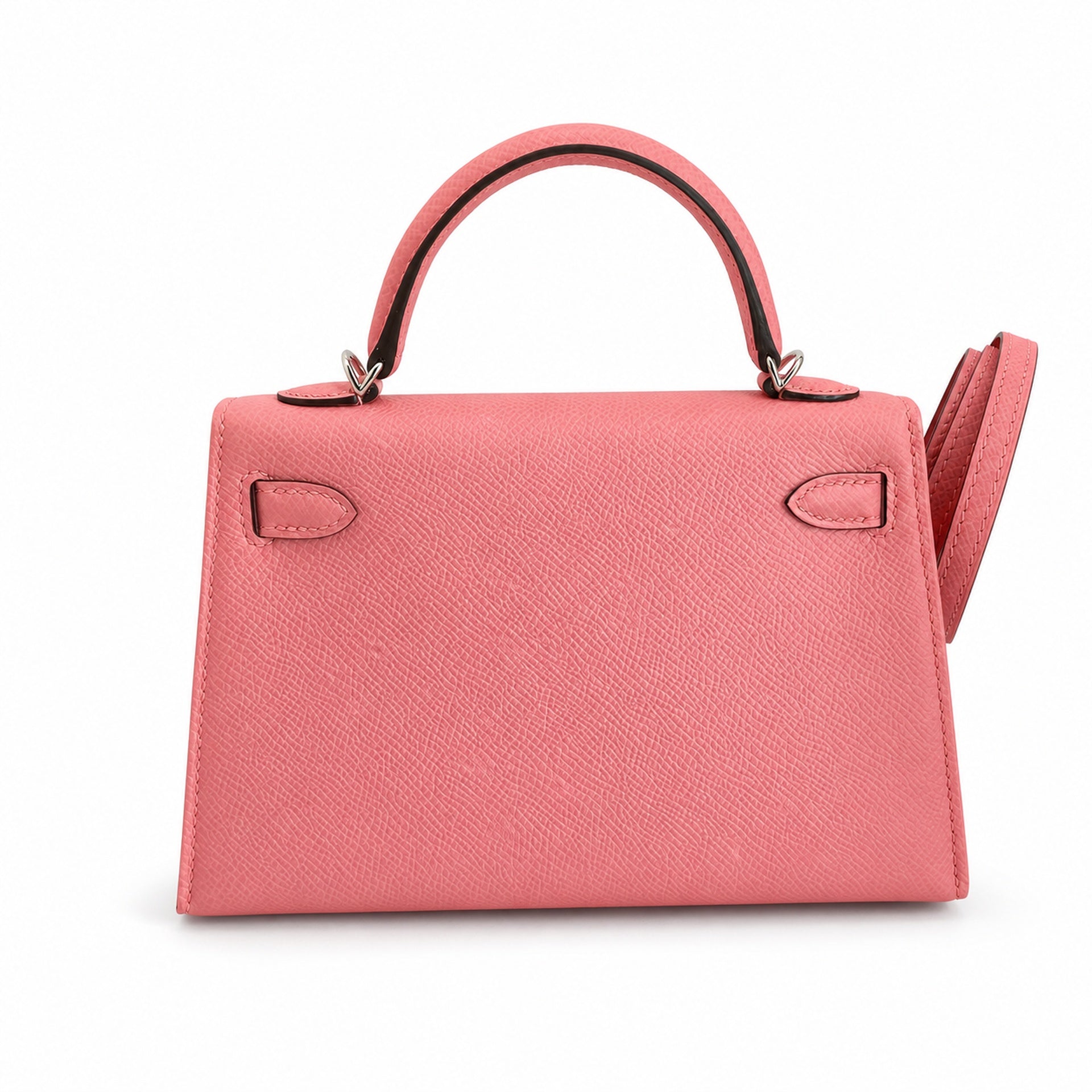 Fully hand-sewn👉Second generation Mini Kelly 19cm imported Epsom leather milkshake powder silver buckle