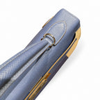 Kelly 32cm Epsom Leather 10 Craie Milkshake White R2 Blue Agate Bright Blue Top Handmade! Counter quality!