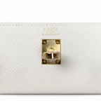 Custom order💕kelly25 milkshake white epsom gold buckle fully hand-stitched with wax thread