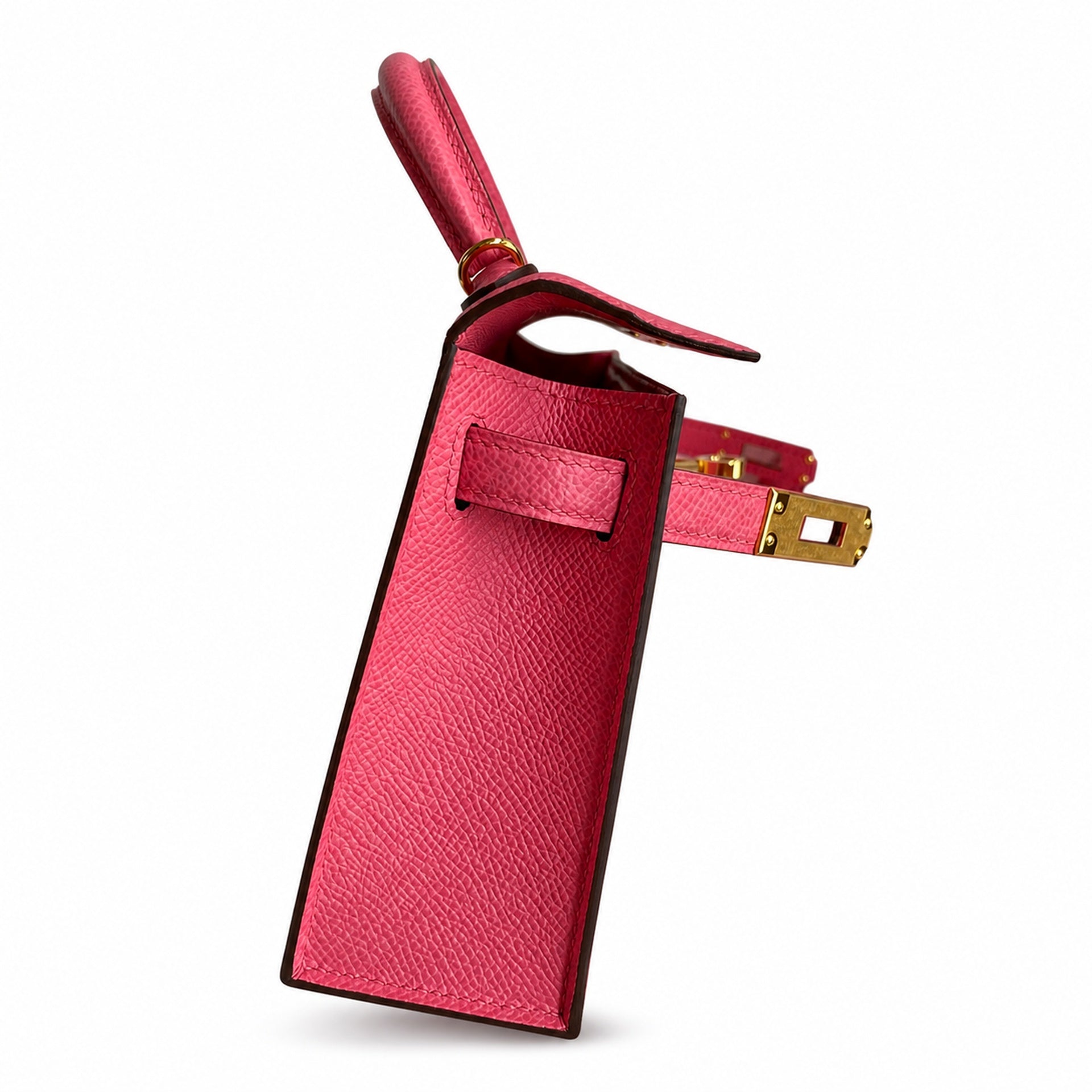 Fully hand-stitched 👉Second generation Mini Kelly 19cm imported Epsom leather new lipstick powder gold buckle