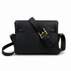 🆕 In stock Kelly Messenger messenger bag for men and women, black gold buckle, imported leather, all-steel hand-waxed thread, the highest cost-effectiveness on the entire network. The classic combinat