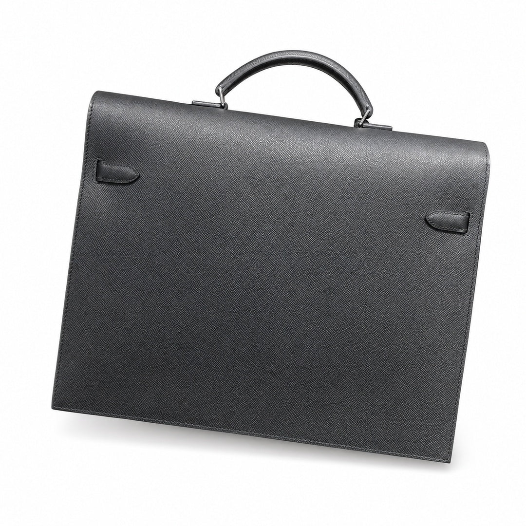 Kelly briefcase 38cm Epsom leather 89 Noir black top handcraft! Counter quality!
