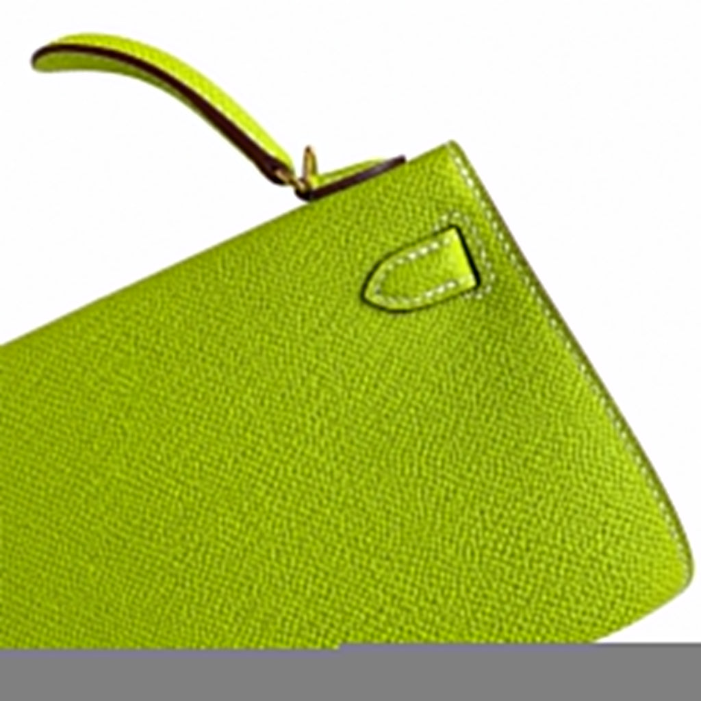 Fully hand-sewn👉Second generation Mini Kelly 19cm imported Epsom leather candy green gold and silver buckle