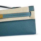 Kelly Cut 31 Clutch Epsom Leather Picture Denim Blue
