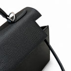 kelly32cm, ck89/Black, Epsom, sliver, all handmade‼ ️Kelly 32cm, black, palm print, silver buckle, high-end handmade exclusive customization‼ ️Purely hand-made nails, hand-engraved hardware, fine stee