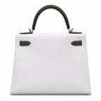 Kelly 25cm/28cm Epsom Leather 10 Craie Milkshake White 18 Etoupe Elephant Gray Top Handmade! Counter quality!