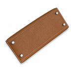 Golden brown, gold and silver buckles, Kelly 25, imported Epsom