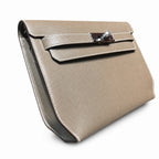 Kelly Depeches 25cm Epsom leather 18 Etoupe elephant gray top handcraft! Counter quality!