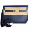 Kelly depeches 25cm epsom royal blue gold buckle