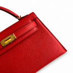 Fully hand-sewn👉Second generation Mini Kelly 19cm imported Epsom leather heart red gold buckle