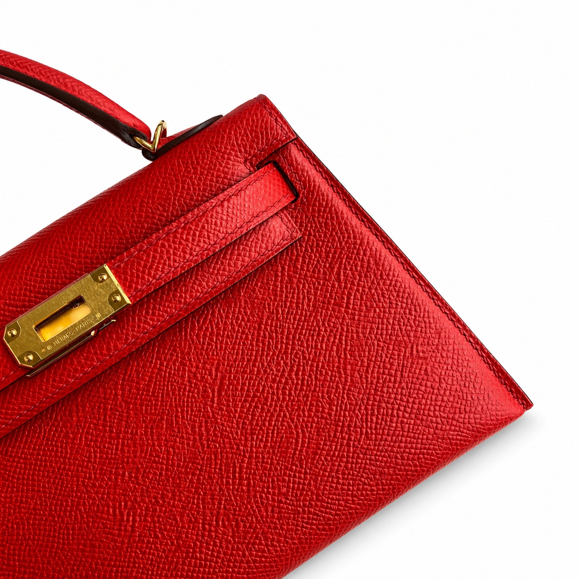 Fully hand-sewn👉Second generation Mini Kelly 19cm imported Epsom leather heart red gold buckle