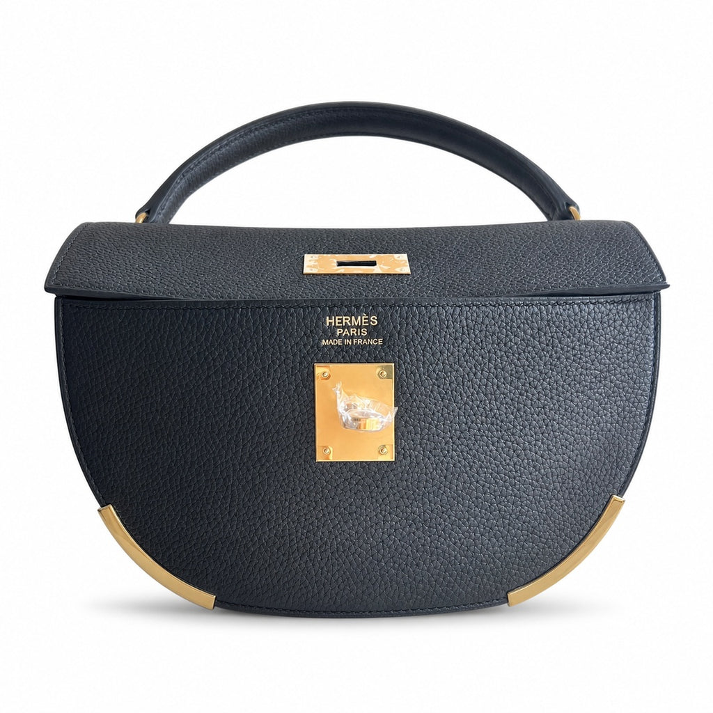 Kelly togo original royal calfskin ck89 black top craftsmanship wax thread full stitching gold buckle