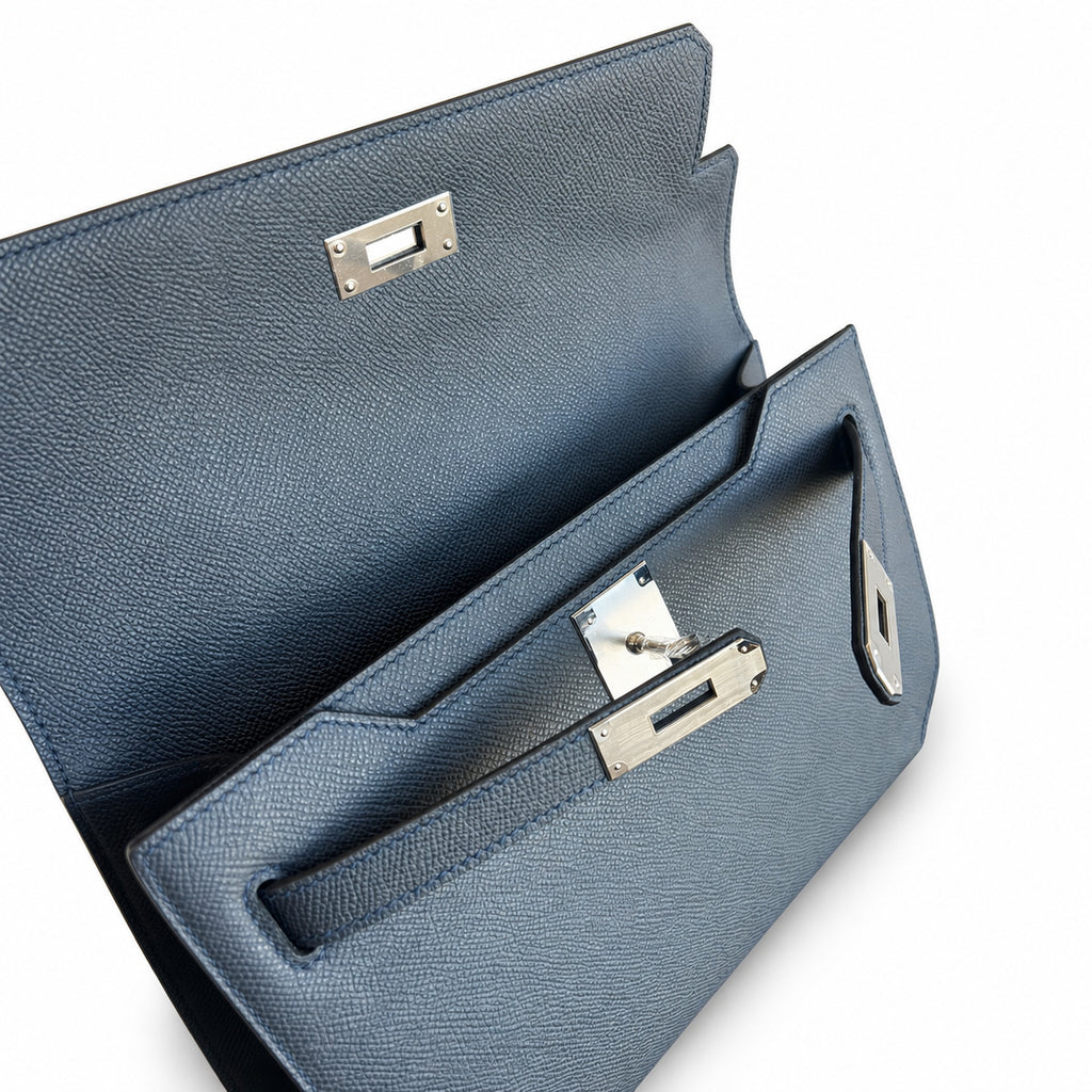 Kelly Depeches 25 clutch, Epsom leather (with additional shoulder strap), can be worn cross-body, can be carried by hand or on the wrist, daily needs, seamless switch between business/leisure - centra
