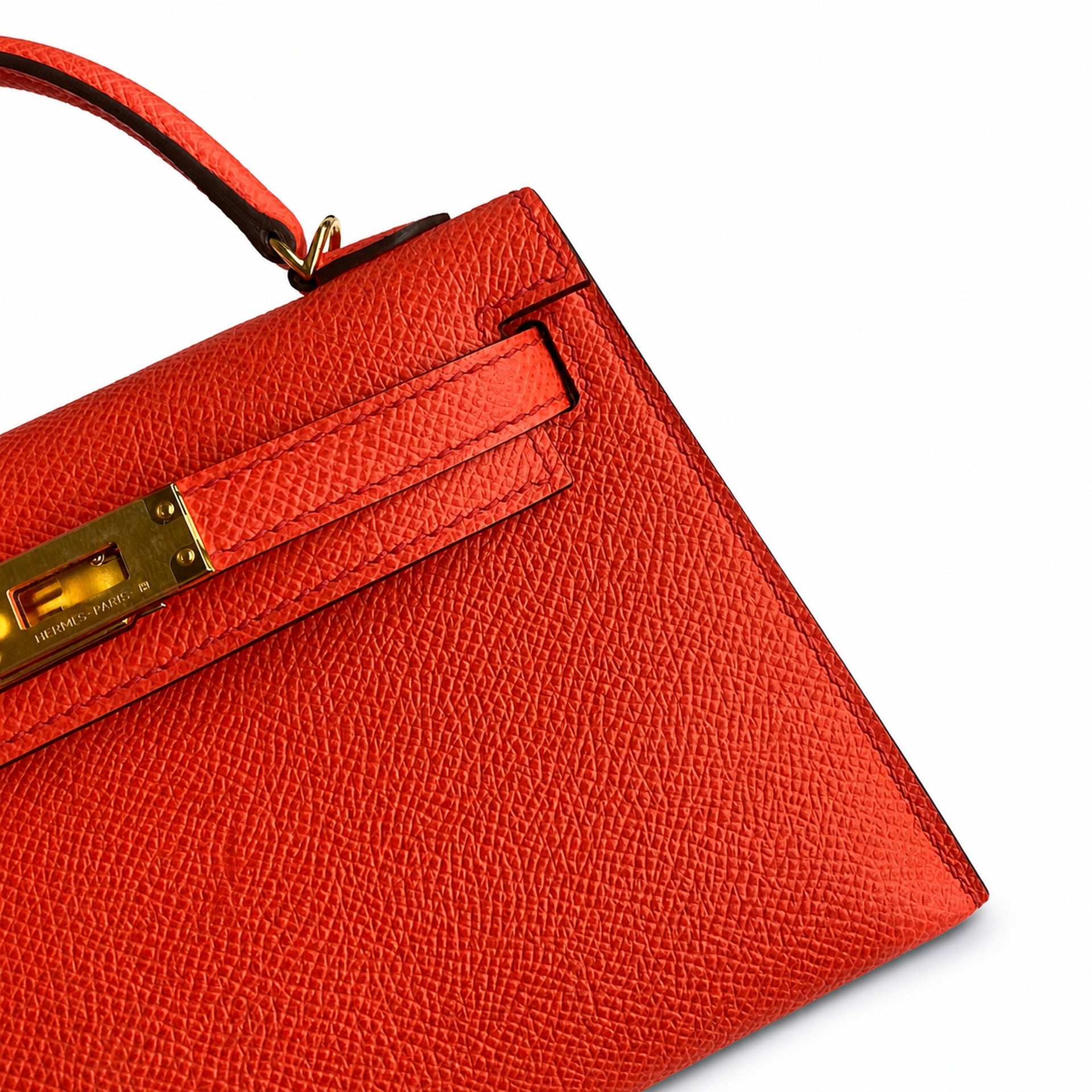 Fully hand-sewn👉Second generation Mini Kelly 19cm imported Epsom leather Texas pink gold buckle