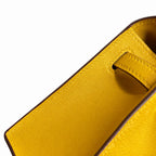 Kelly 1⃣️Kelly generation swift leather 9D amber yellow 22 cm fully handmade silver buckle electro-palladium