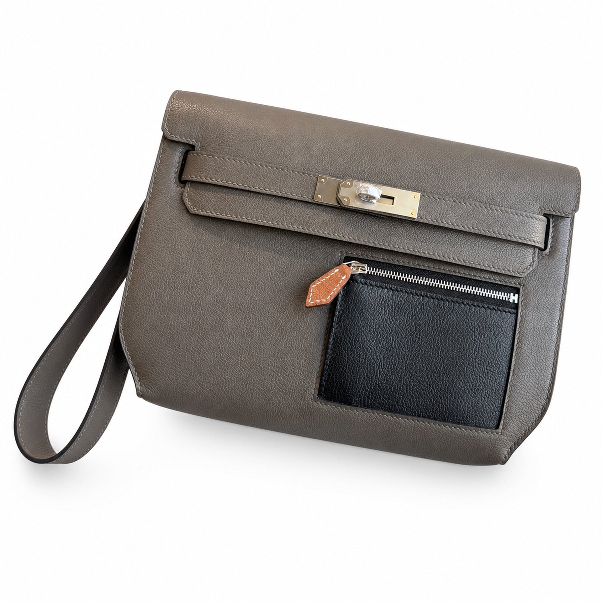 Kelly Depeches 25 clutch, Evercolor leather (with additional shoulder strap), can be worn cross-body, can be carried by hand or on the wrist, daily needs, seamless switch between business/leisure - ce