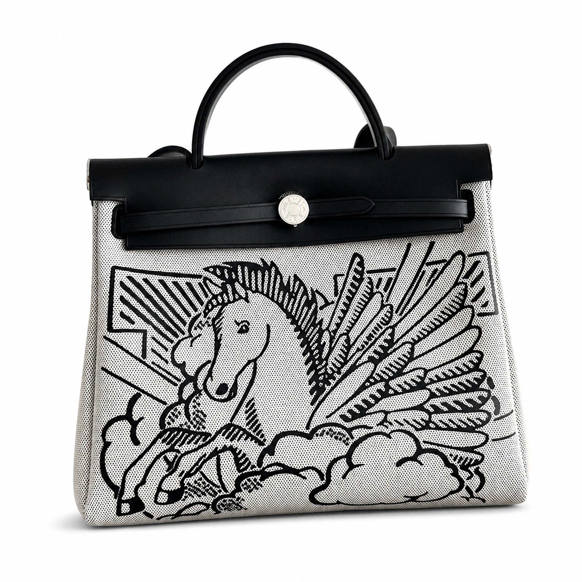 Hermers' popular herbag 31cm is designed to be inspired by saddle bags. The body of the bag is made of canvas, and the inseam, shoulder straps and handle are made of leather. The appearance is very si