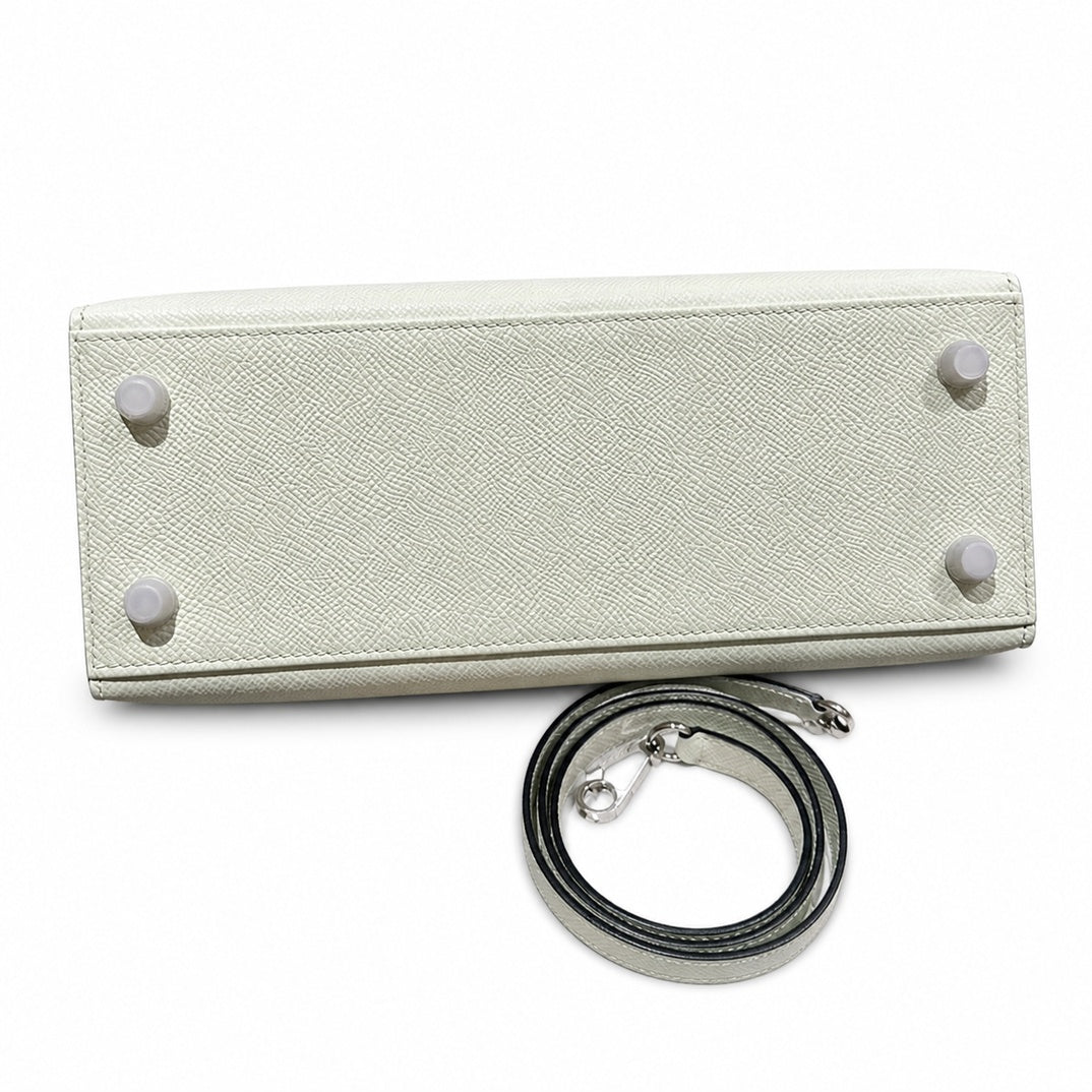 kelly25cm, 0S/Vert Fizz, Epsom, sliver, all handmade‼ ️Kelly 25cm, bubble green, palm print, silver buckle, high-end handmade exclusive customization‼ ️Purely hand-made nails, hand-engraved hardware,