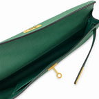 Kelly cut 31 clutch epsom malachite green gold buckle ready stock