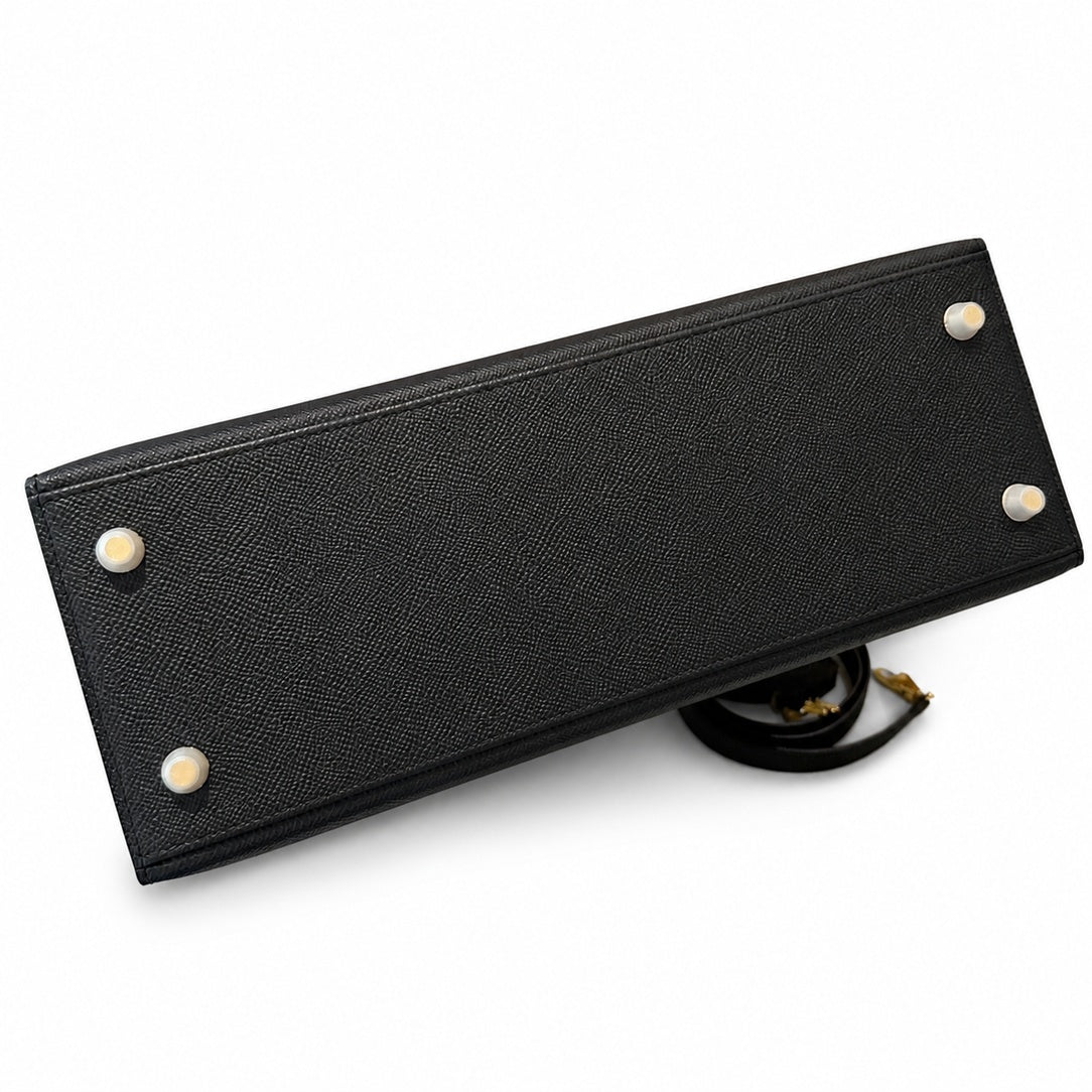 kelly32cm, ck89/Black, Epsom, gold, all handmade‼ ️Kelly 32cm, black, palm print, gold buckle, high-end handmade exclusive customization‼ ️Purely hand-made nails, hand-engraved hardware, fine steel Di