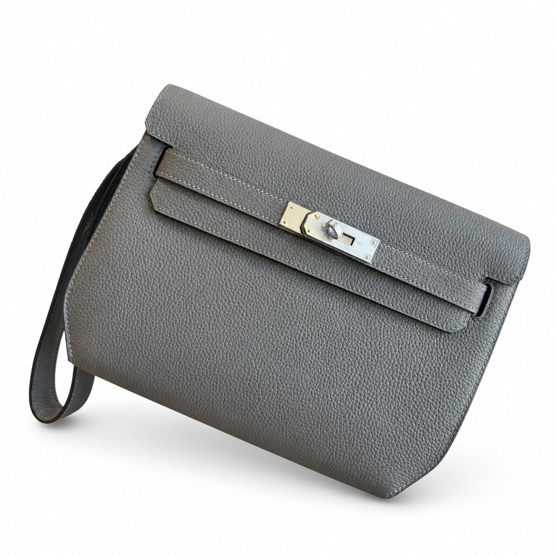Kelly Depeches 25 clutch, Togo leather (with additional shoulder strap), can be worn cross-body, can be carried by hand or on the wrist, daily needs, seamless switch between business/leisure - central