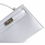 Fully hand-sewn👉Second generation Mini Kelly 19cm imported Epsom leather pure white silver buckle