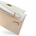 Fully hand-sewn👉Second generation Mini Kelly 19cm imported Epsom leather cream white gold buckle
