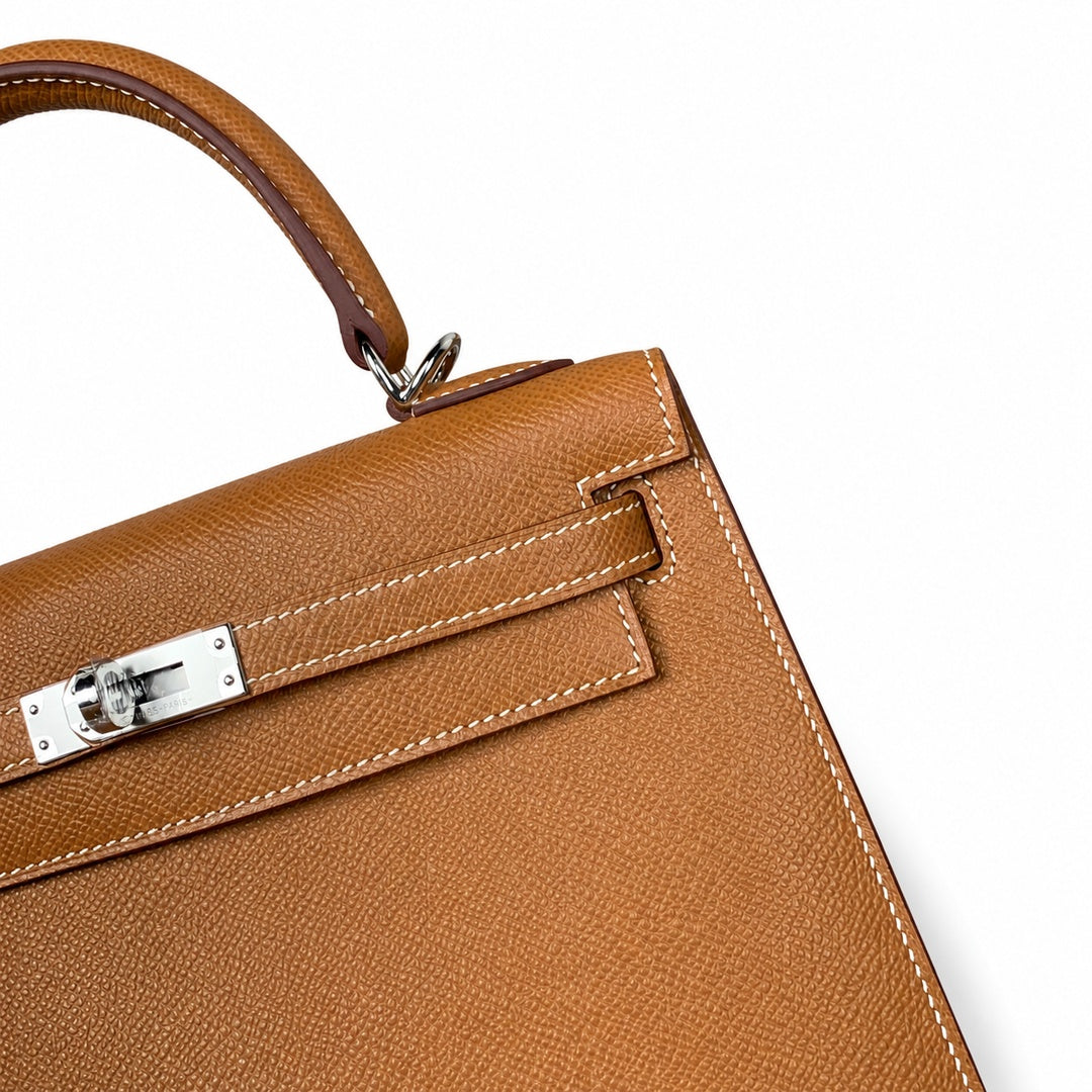 Customer order💕kelly25 golden brown silver buckle epsom fully handmade wax thread