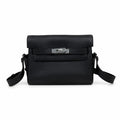 🆕 In stock Kelly Messenger messenger bag for men and women, black silver buckle, imported leather, all-steel hand-waxed thread, the highest cost-effectiveness on the Internet. The classic combination