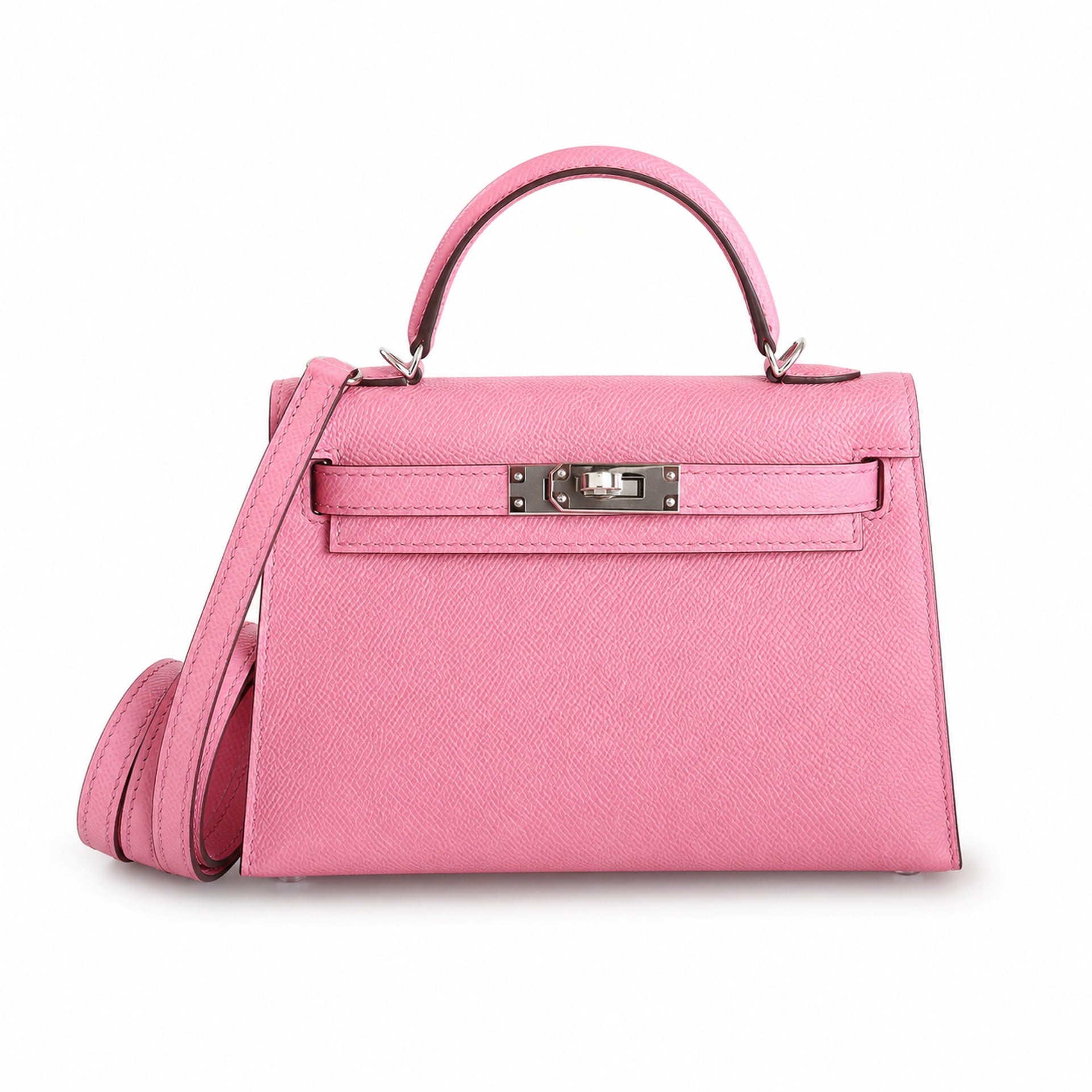 ❷Kelly mini 2nd generation collection🈴Picture 19cm Epsom palm print leather silver buckle series