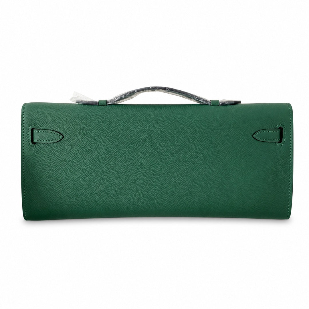 Kelly cut 31 clutch epsom malachite green gold buckle ready stock