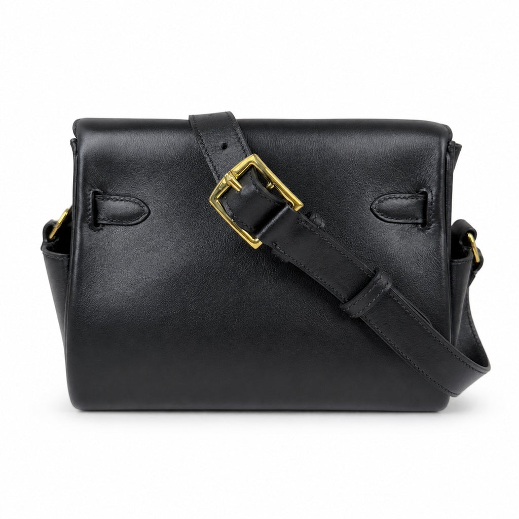 Black gold 🆕 In stock Kelly Messenger messenger bag for men and women, black gold buckle, imported leather, all-steel hand-waxed thread, the highest cost-effectiveness on the Internet. Unisex messenge