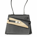 Kelly Desordre 20cm Sellier double-sided Epsom original palm print leather ck89 black Noir silver buckle PHw top hand sewing