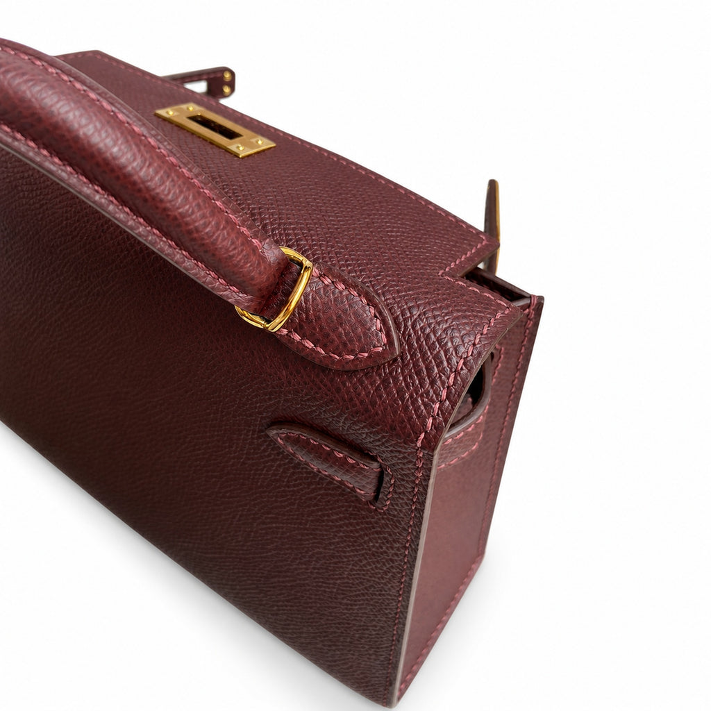 Fully hand-sewn👉Second generation Mini Kelly 19cm imported Epsom leather Hermès red gold buckle