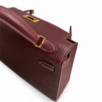 Fully hand-sewn👉Second generation Mini Kelly 19cm imported Epsom leather Hermès red gold buckle