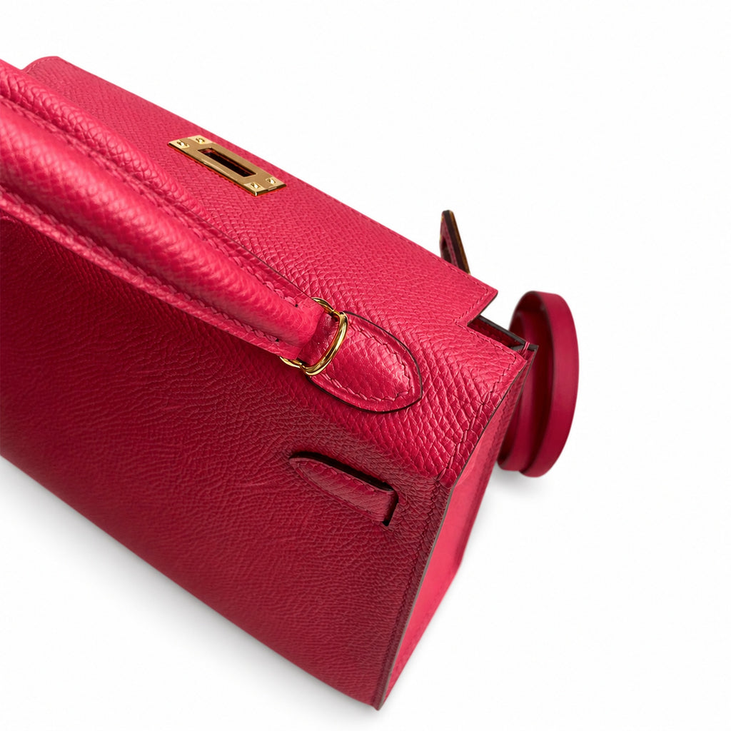 Fully hand-stitched 👉Second generation Mini Kelly 19cm imported Epsom leather ultimate pink gold buckle