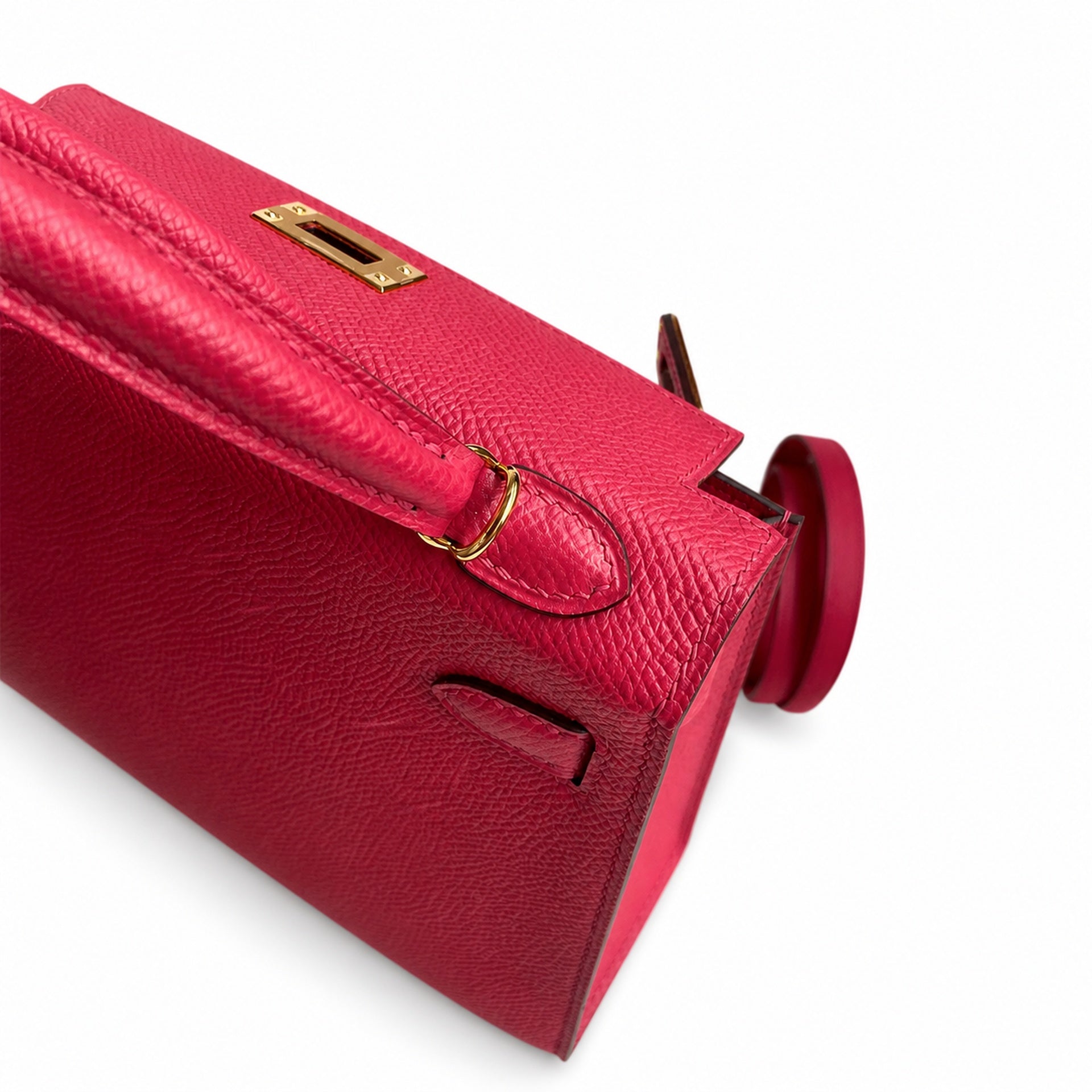 Fully hand-stitched 👉Second generation Mini Kelly 19cm imported Epsom leather ultimate pink gold buckle