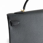 Kelly togo original royal calfskin ck89 black top craftsmanship wax thread full stitching gold buckle