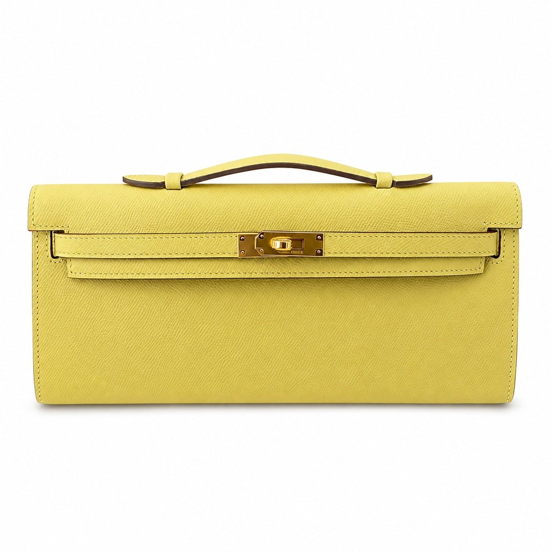 Kelly cut 31 clutch epsom chick yellow gold buckle ready stock