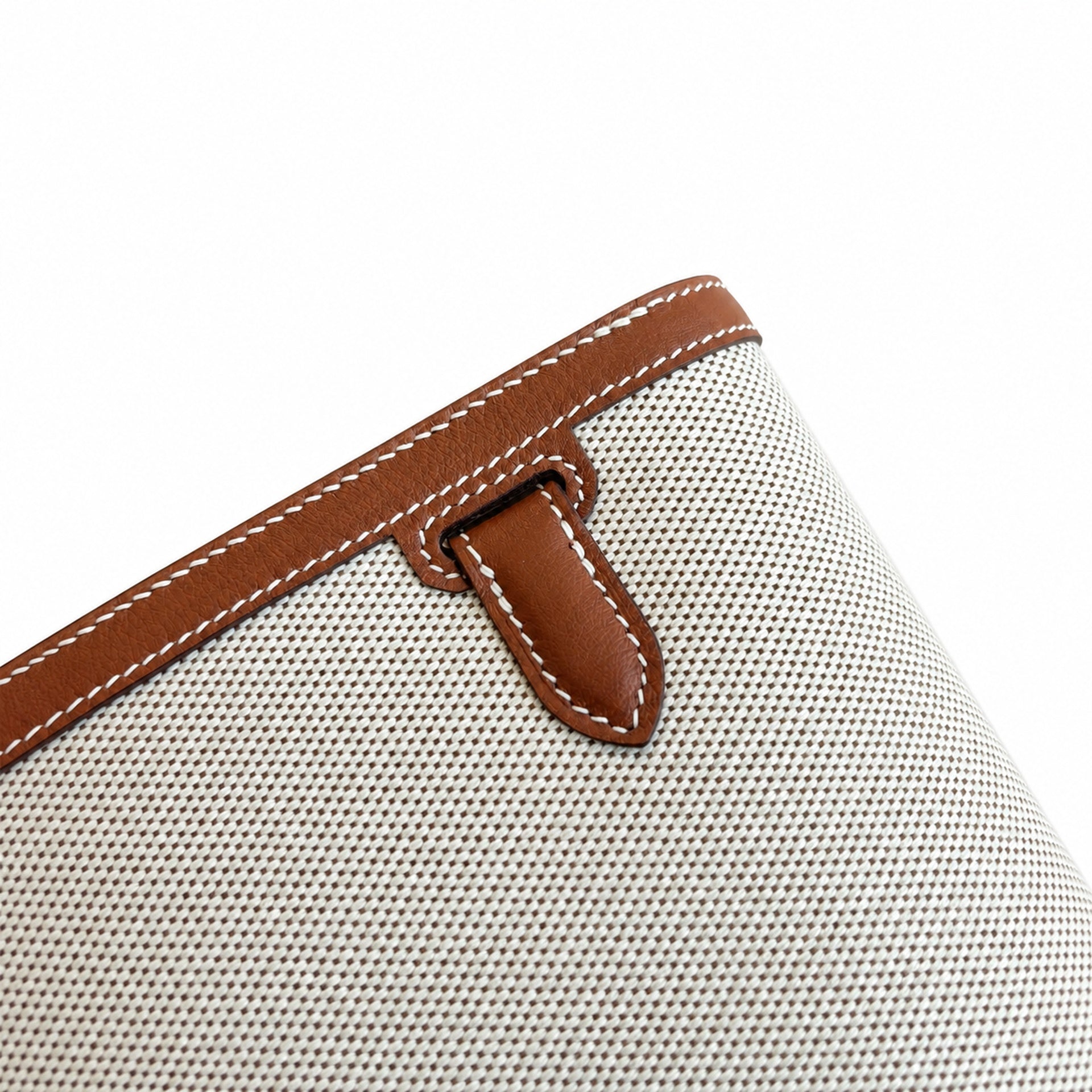 Kelly Depeches 25 clutch, canvas and swift leather (with additional shoulder strap), can be carried cross-body, can be carried by hand or on the wrist, daily needs, seamless switching between business