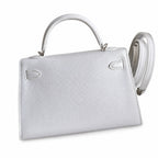Fully hand-sewn👉Second generation Mini Kelly 19cm imported Epsom leather pure white silver buckle