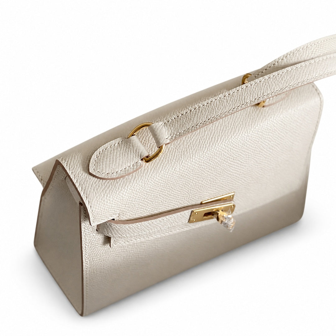 Latest new style 🆕 kelly latest style FW 2022 double-sided kelly epsom leather double-sided irregular design bold change new look more handsome and stylish 10 milkshake white gold buckle
