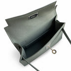 Fully hand-sewn👉Second generation Mini Kelly 19cm imported Epsom leather almond green silver buckle