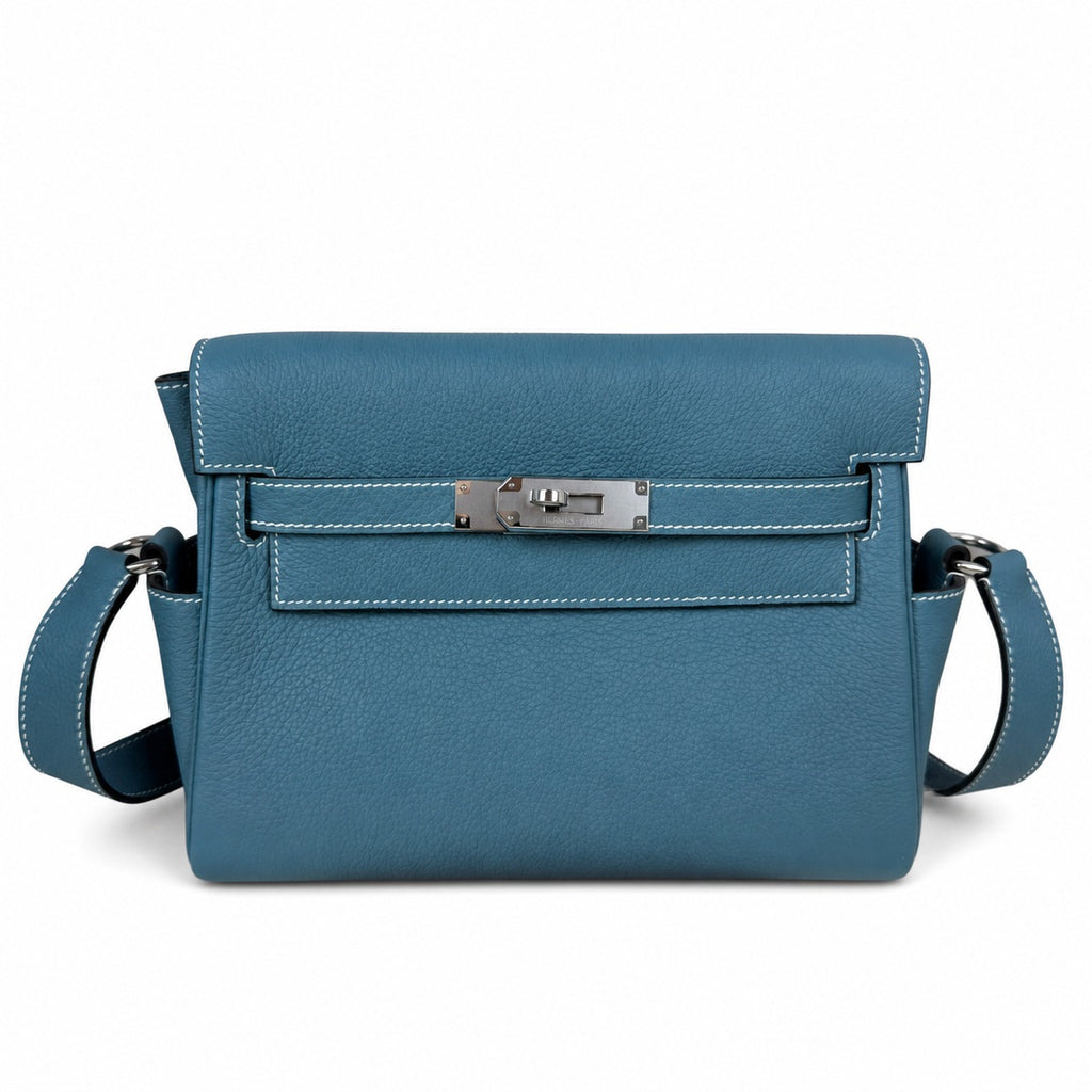 🆕 Available in stock: kelly messenger men's and women's bags, denim blue and silver buckles, imported leather, all-steel hand-waxed thread, the highest cost-effectiveness on the Internet. Unisex messe