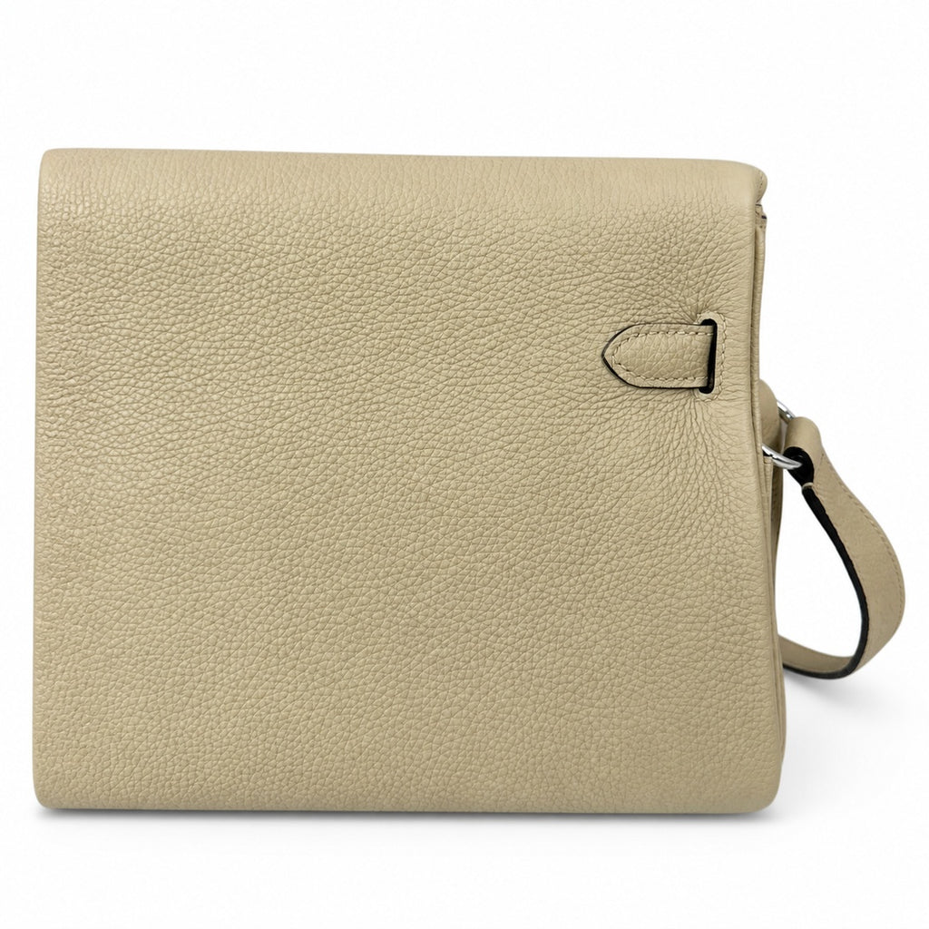 🆕 In stock Kelly Messenger messenger bag for men and women, gray silver buckle for windbreaker, imported leather, all-steel hand-waxed thread, the highest cost-effectiveness on the Internet. The class