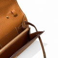Style: Kelly to go Color: ck37/gold Size: 19*11.5*1.5cm Leather: epsom From France Hardware: gold Kelly crossbody bag, golden brown, cowhide, gold buckle, high-end handmade exclusive customization‼ ️P