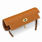 Style: Kelly to go Color: ck37/gold Size: 19*11.5*1.5cm Leather: epsom From France Hardware: gold Kelly crossbody bag, golden brown, cowhide, gold buckle, high-end handmade exclusive customization‼ ️P
