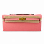 Kelly cut 31 clutch epsom milkshake powder gold buckle in stock